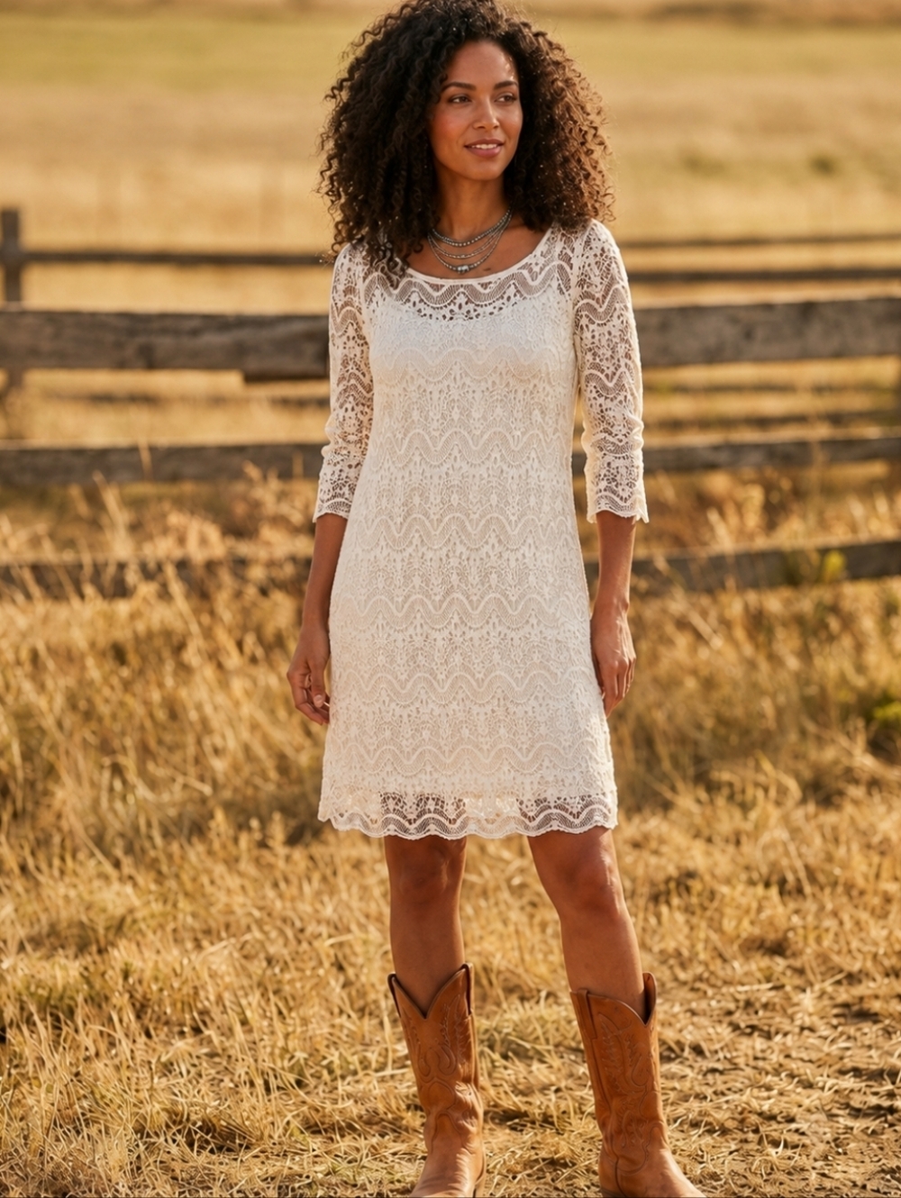 Vintage Lauren Ralph Lauren Crochet Lace Dress  Boho Shift